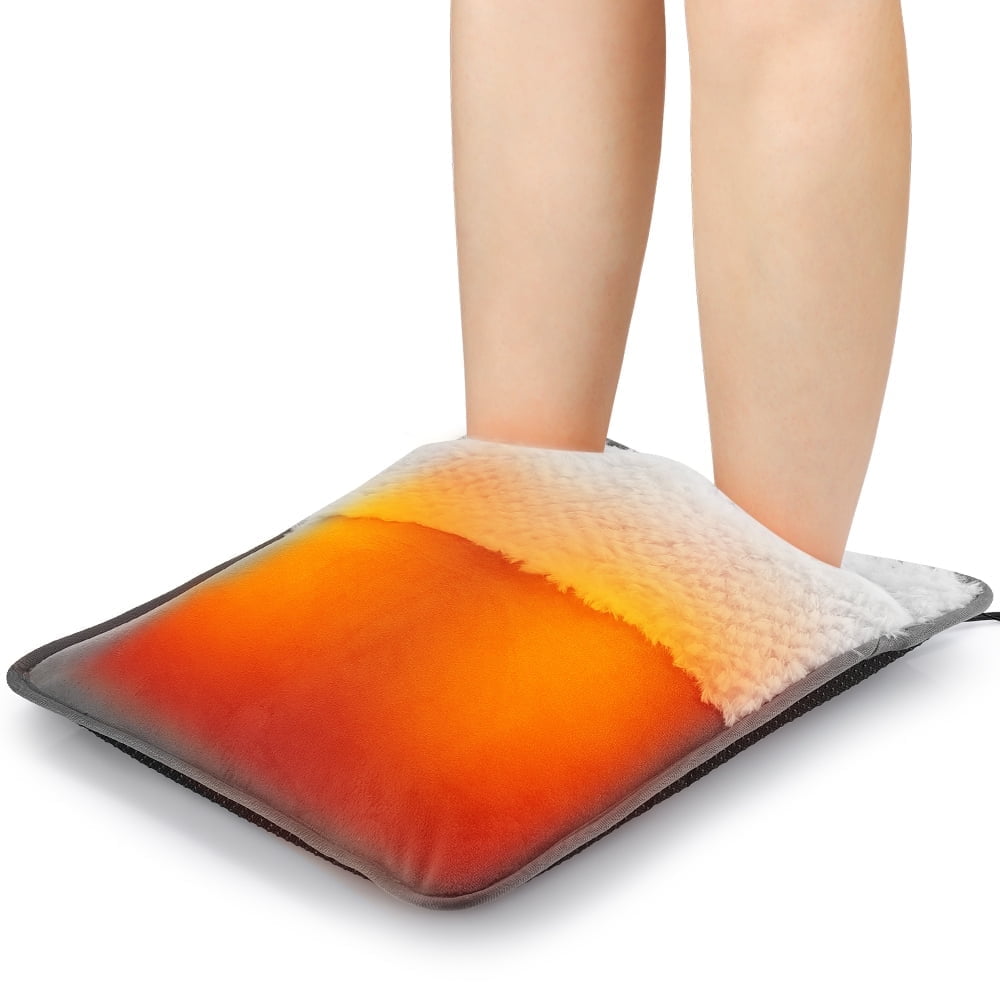 Electric Foot Heating Pad, USB Foot Warmer Mat with Constant 50°C Heat, Fast Heating, Machine Washable, Soft Plush, Non-Slip, 42.7in Power Cord for Home, Office