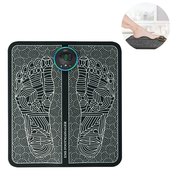 Electric Foot Massager, EMS Feet Cushion, Leg Reshaping, 6 EMS Pulse Mode, 9 Strength, Bioelectric Massage, Folding Portable Mat USB Rechargeable