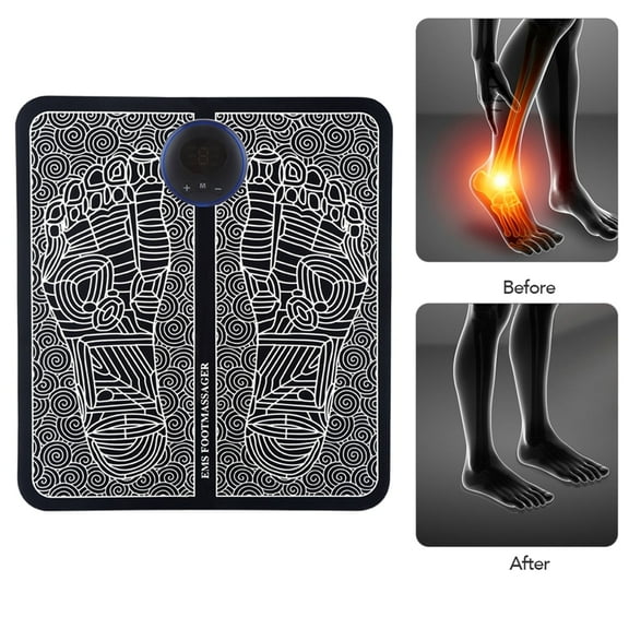 Electric Foot Massager Mat Pad USB LCD Portable Rechargeable for Men Women 6 Modes 9 Intensity Levels