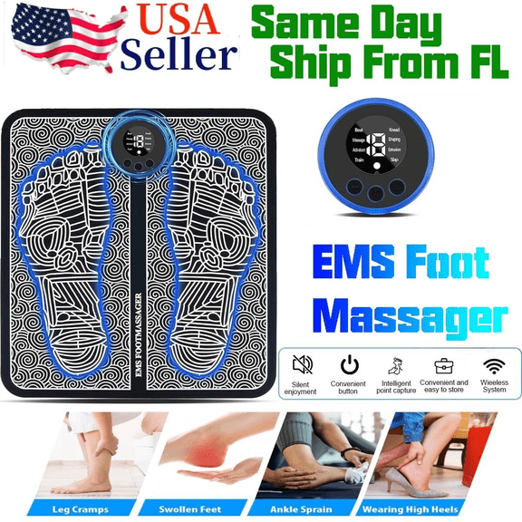 Electric Foot Massager Pad Blood Circulation Muscle Stimulator Mat 19 Levels and 8 Modes-Massage Mat