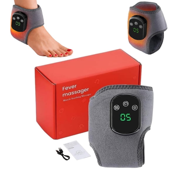 Electric Foot and Ankle Massager,with 3 Modes & 5 Heat Levels,with Smart Timer, Touch Control, Compact One-Size Design for Home or Travel