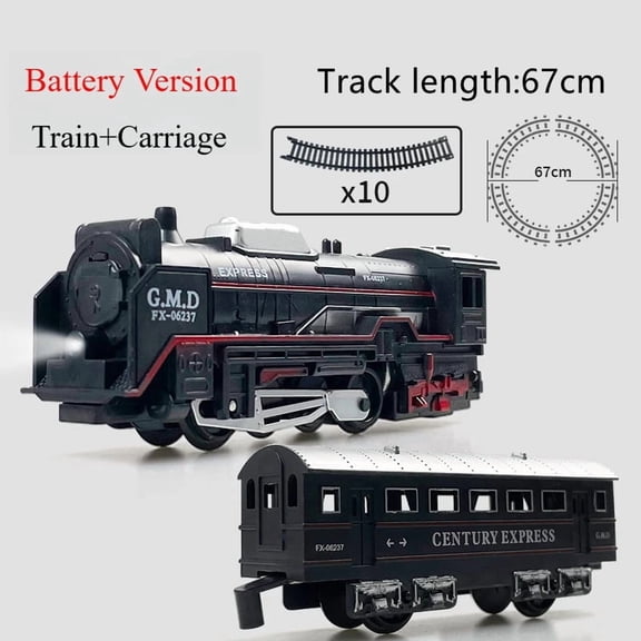 Electric Freight Train Kit with Glowing Light-Up Tracks, STEM Educational Railway Building Play Set, Interactive Holiday Christmas Train Decor & Premium Festival Gift