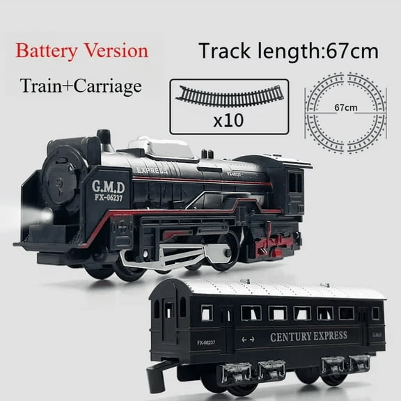 Electric Freight Train Set Classic Railway Model Toy Interactive STEM Educational