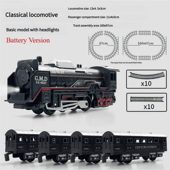 Electric Freight Train Set Classic Railway Model Toy Interactive STEM Educational Toy