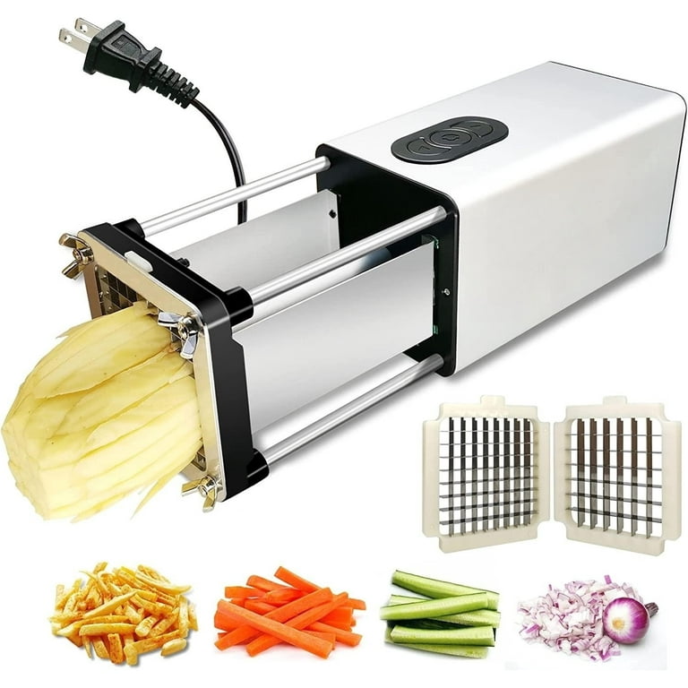 ElectricFrench Fry Cutter Stainless Steel, Professional Potato Cutter for  French Fries with 4 Blades, Great for Potatoes Carrots Cucumbers