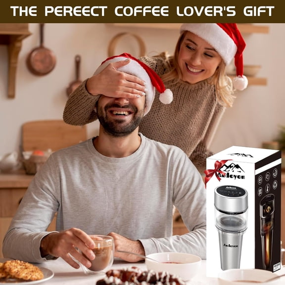 Electric French Press Coffee Maker, Portable Cold Brew Machine with Rechargeable Battery & Auto Clean, 16oz Stainless Steel Iced Tea & Coffee Brewer for Travel Camping Office RV