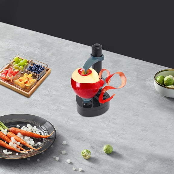 Electric Fruit & Potato Peeler, Automatic Rotating Peeling Machine Adjustable Handle & Fork Head for Apples, Pears, Potatoes, Kitchen Fruit & Vegetable Cutter
