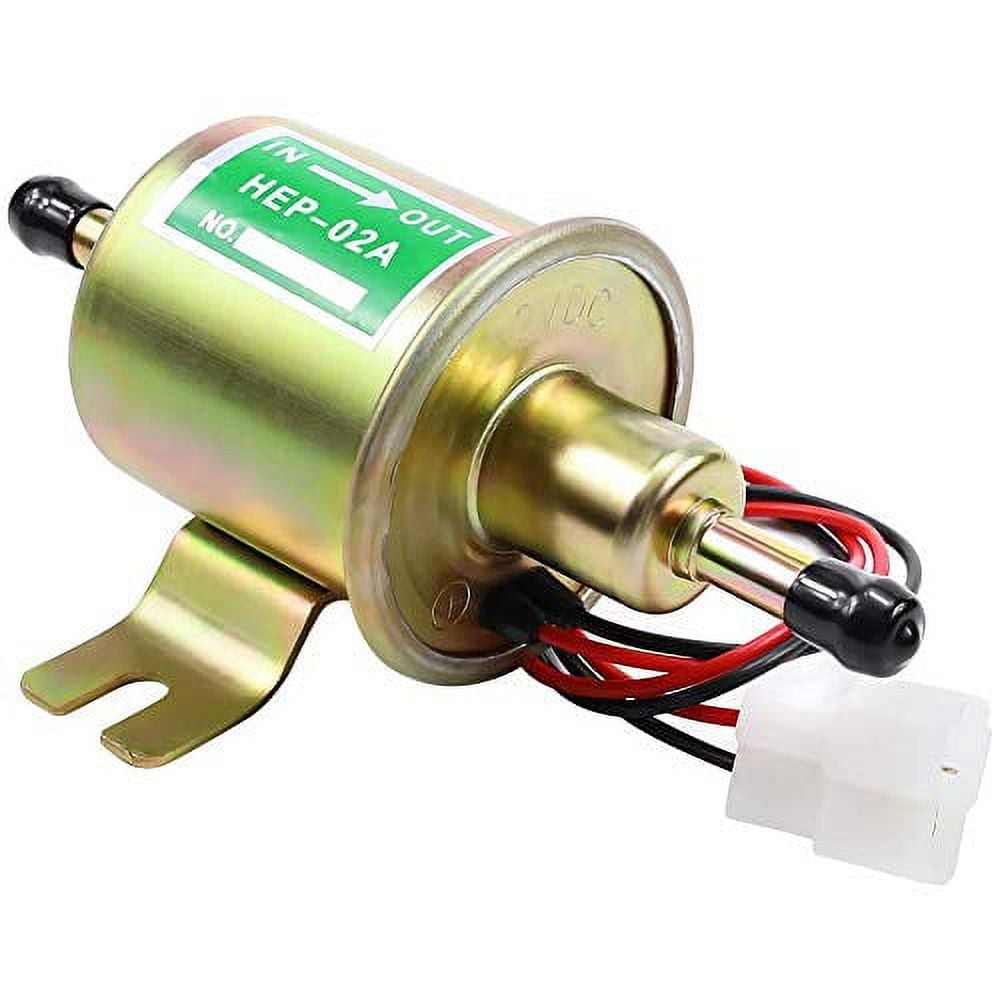 Effoexpart Universal Electric Fuel Pump 12V Transfer Low Pressure 5-9 PSI  Gas Diesel Inline Compatible with Carburetor Motocycle Trucks Boats ATV