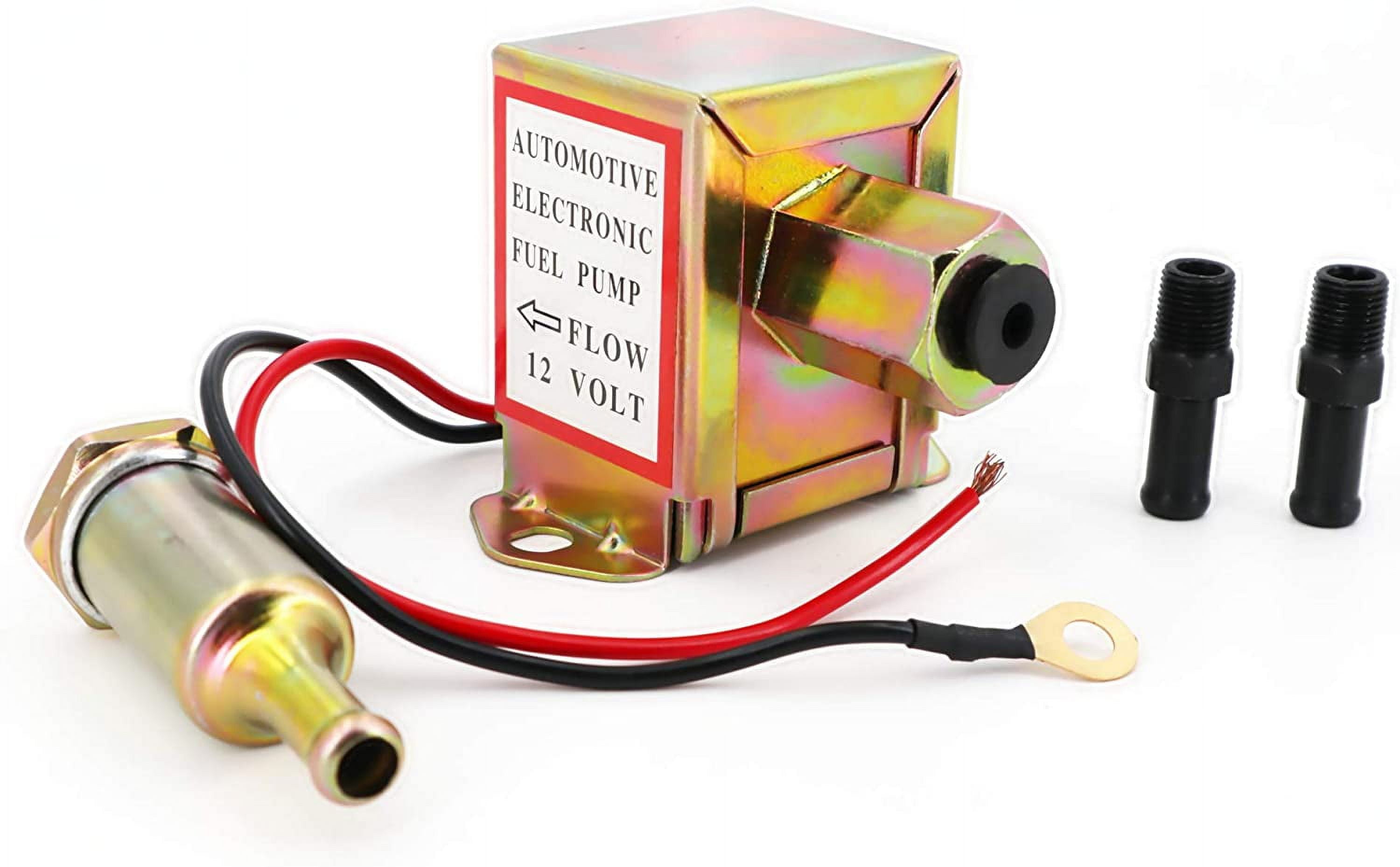 Electric Fuel Pump 12v 4.5-7psi Universal Standard Self Priming Heavy Duty Gas Diesel In-Line In-Tank Electric Fuel Pump With Installation Kit Metal Solid Petro Gasoline or Diesel Engine EP014