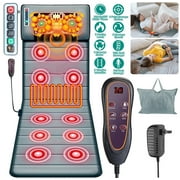 Electric Full Body Massage Mat with Heating, 10 Massage Points & Neck Massager, 9 Modes Adjustable Intensity, Portable Mat for Chair Bed Floor, Home Office Relaxation