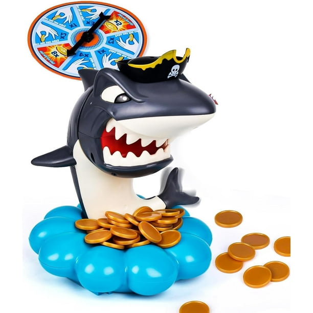 Electric Game Shark Toy, Pop up Pirate Shark Horror Decompression Snake Toys, Induction Trigger Fake Hungry Shark Toys
