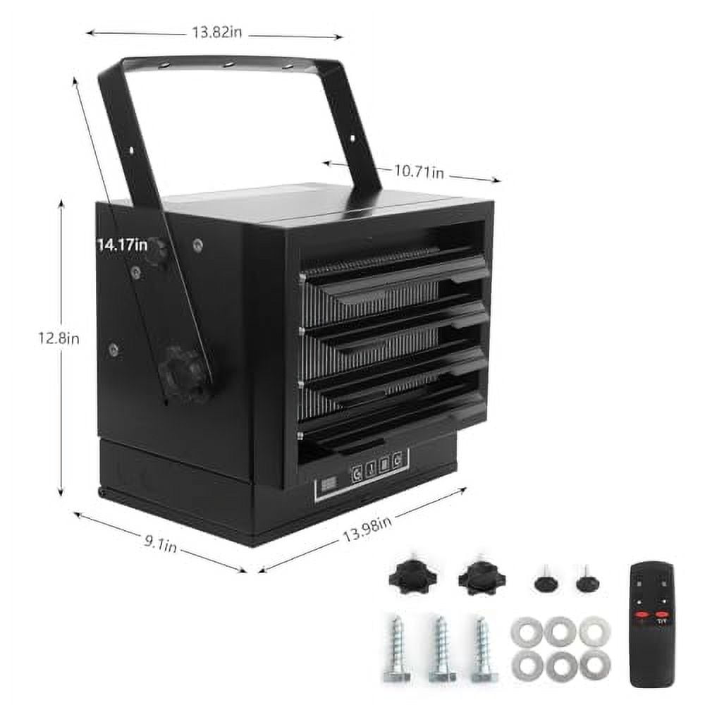 Electric Garage Heater, 8500-Watt Digital Fan-Forced Wall/Ceiling Mount Shop Heater with Remote Control Overheat Protection, Hard-Wired Heater for Shop Workshop Warehouse Storage A