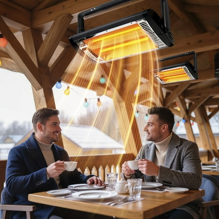 Electric Garage Heaters (1pc/2pcs) - 1500W/750W Ceiling Mounted Radiant Heater, 90° Rotation, for Garage, Shop, Large Room & Patio