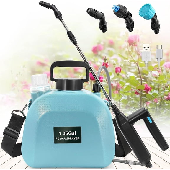 Electric Garden Plant Sprayer 1.35 Gallon/5L Battery Powered Sprayer w/ USB