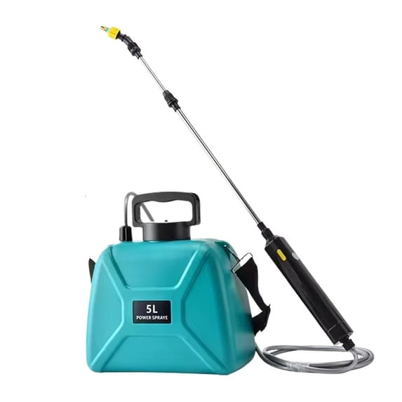 Electric Garden Sprayer 5L, Battery Powered Plant Sprayer with Adjustable Nozzles, Shoulder Strap, Portable Weed & Pest Control Sprayer for Lawn Garden Cleaning