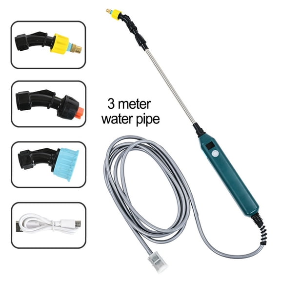 Electric Garden Sprayer Battery Powered With Telescopic Wand, 2400MAh Rechargeable Plant Watering System, 3-Nozzles Adjustable Mist Jet For Lawn Care Indoor Plants (3 meters)