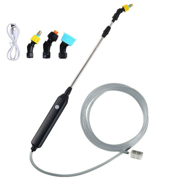 Electric Garden Sprayer, Portable Battery Powered Watering Wand, Rechargeable Plant Spray Mister with Telescopic Wand, 3 Adjustable Nozzles and 6.57 ft Water Hose for Yard Lawn Weeds Plants