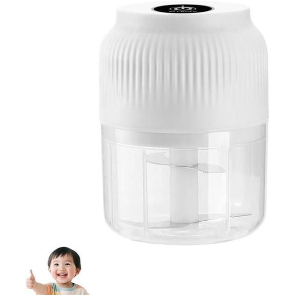 Electric Garlic Chopper, 10.14Oz Mini Food Processor, 45W Cordless Electric Veggie Chopper & Onion Masher with Removable Stainless Steel Blades