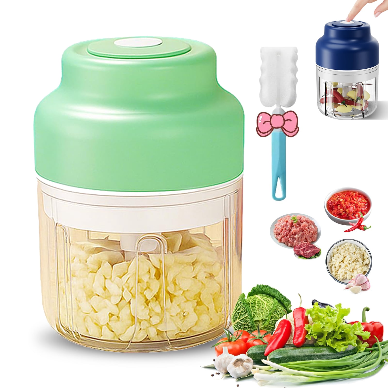 Electric Garlic Chopper, 2026 New Mini Portable Veggie Chopper USB Charging Wireless Food Processor Wireless Veggie Grinder