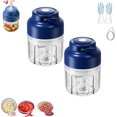 thumbnail image 1 of Electric Garlic Chopper, 2026 Upgrade Electric Mini Garlic Chopper Set, with 4/6 Stainless Steel Blades, Cordless One-Touch Operation, for Onion, Chili, Ginger, Nuts (2PCS-BB), 1 of 8