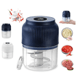 thumbnail image 1 of Electric Garlic Chopper, 300ML Mini Food Processor & Food Chopper, Portable Cordless Garlic Mincer with 6 Stainless Steel Blades, Kitchen Veg Chopper for Garlic, Onion, Ginger, Chili(Blue), 1 of 6