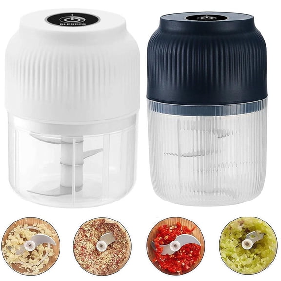 Electric Garlic Chopper, 320ml Mini Food Processor with Stainless Steel Blades, One-Touch Operation Vegetable Chopper for Garlic, Onion, Herbs, Nuts