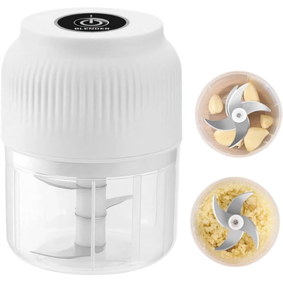 Rechargeable Electric Garlic Chopper, 350ml Mini Food Processor with USB