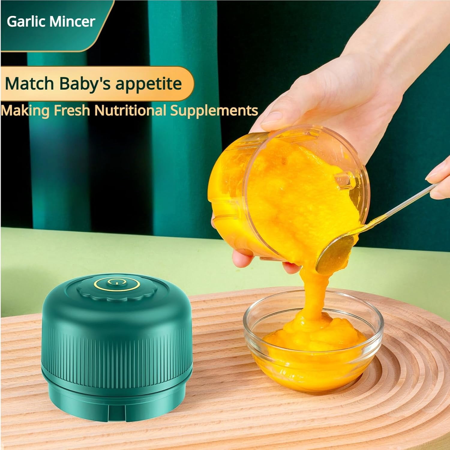 Electric Garlic Chopper,  Food Processor with 6 Blades, Portable Cordless Salad Cutter for Fruits, Vegetables, Meat,  Food