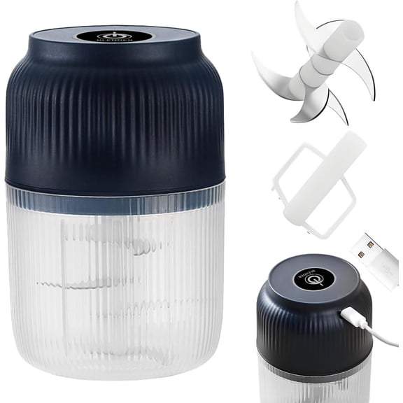 Electric Garlic Chopper, Mini Portable Vegetable Chopper, 320ml Blender With 6 Cyclonic Blades And Whisk, Cordless Meat Grinderfor Chopping Vegetables, Nuts, Fruits and Meat