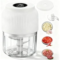 Electric Garlic Chopper, Mini Portable Veggie Chopper, 2026 New Small Garlic Chopper Mincer, USB Rechargeable, Wireless Veggie Grinder, For Mashing Onion, Garlic, Chili, Ginger (White, 3 blades)