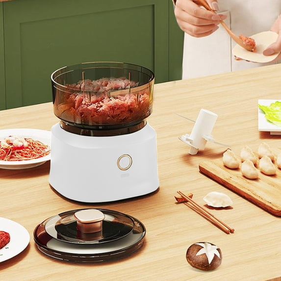 Electric Garlic Chopper,Mini Portable Veggie Chopper,353ML Garlic Grinder Masher Onion Grinder,Blender to Vegetable, Wireless Food Processor for Ginger,Chili,Fruit,Meat,etc(White)