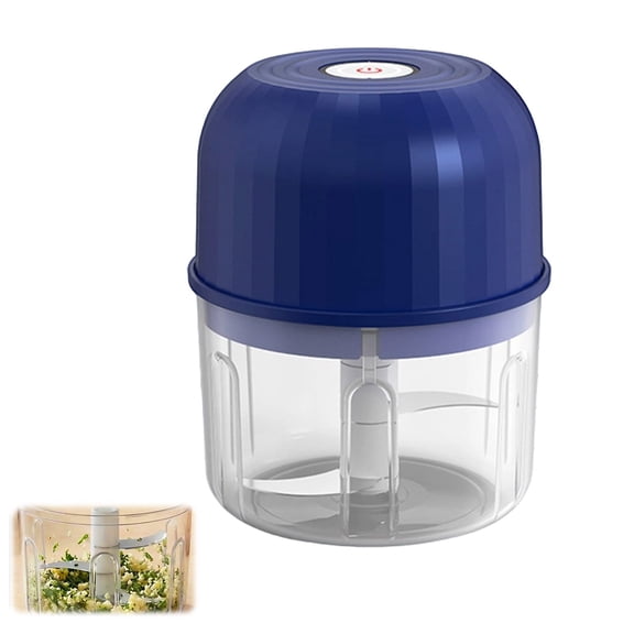 Electric Garlic Chopper, Mini Portable Veggie Chopper Garlic Grinder Masher Onion Chopper, Rechargeable Cordless Food Processor & Food Chopper for Garlic Onion Ginger Chili Vegetables, Blue1
