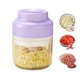 thumbnail image 1 of Electric Garlic Chopper,Mini Portable Veggie Choppers,USB Rechargeable, Portable Electric Mini Food Chopper for Garlic,Onion,Ginger,Chilli,Fruit,etc(320ML,Purple), 1 of 6