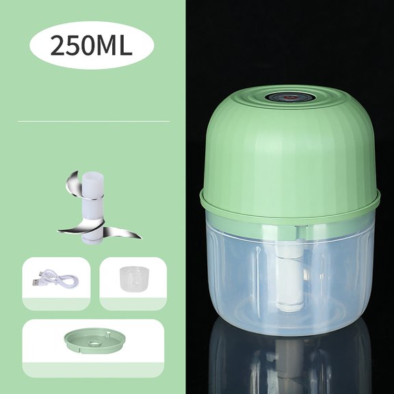 Electric Garlic Chopper Mini USB Rechargeable Food Safe Stainless Steel Blade One-Button Operation Easy to Clean for Garlic Ginger Onion Paste Kitchen Gadget