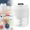 thumbnail image 1 of Electric Garlic Chopper, New Mini Portable Veggie Cutter for Quick Food Prep, USB Rechargeable Chopper with Sharp Blades for Garlic, Onion, Ease of Cleaning (White, 3 Blades), 1 of 9