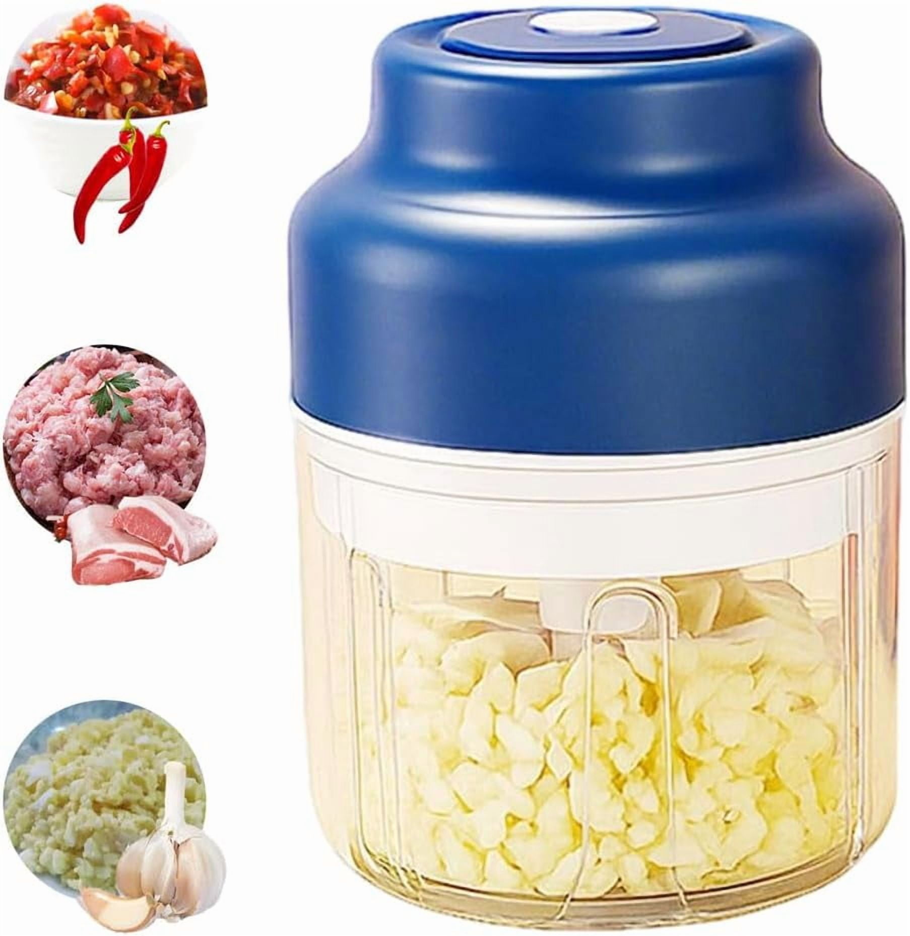 Electric Garlic Chopper，Portable Vegetable Chopper, Rechargeable, Food Processor, Suitable for Ginger, Chili Peppers, Fruits, and Meats