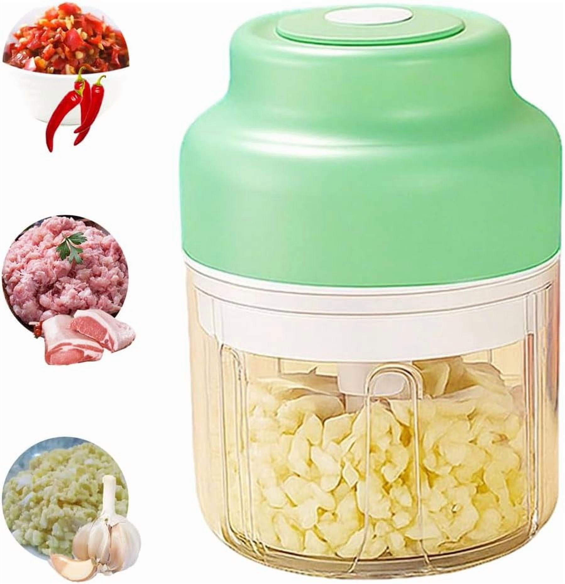 Electric Garlic Chopper，Portable Vegetable Chopper, Rechargeable, Food Processor, Suitable for Ginger, Chili Peppers, Fruits, and Meats