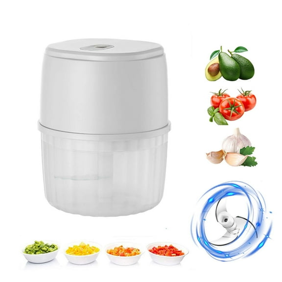 Electric Garlic Chopper Portable Veggie Chopper Garlic Grinder Masher Onion Chopper Blender to Vegetable Cordless Food Processor for Ginger Chili Fruit Meat Beans