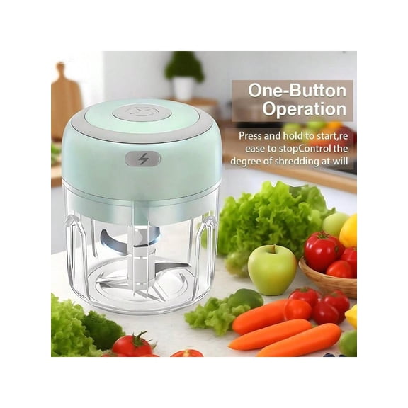Electric Garlic Chopper, Portable VeggieChopper , 250ML,100ML, Garlic GrinderMasher Onion Chopper, Blender To Vegetable,Cordless Food Processor For Ginger, Chili, FruitMeat, Spices, Beans,