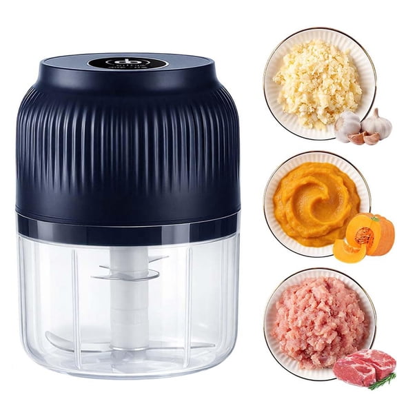 Electric Garlic Chopper, Rechargeable Food Processor, Vegetable Chopper Blender, Chops In Seconds, No More Garlic Hands For Easy Food Prep