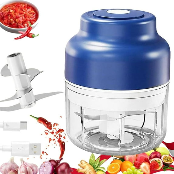 Electric Garlic Chopper - Rechargeable Mini Chopper with 4/6 Blades,8.5oz & 10.8oz Options,10-Second Fast Operation,USB Convenience,Long-Lasting Power for Chopping Garlic,Veggies,Nuts