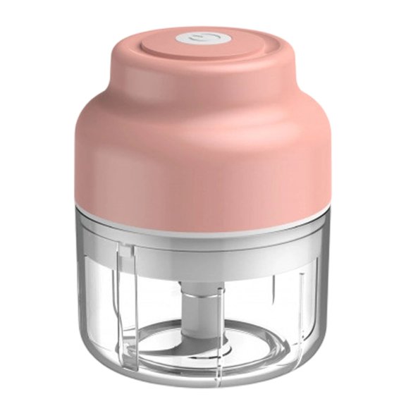 Electric Garlic Chopper,Small Portable Veggie Chopper,Cordless Small Chopper With Usb Rechargeable,Garlic Grinder Masher,Wireless Garlic Processor for Onion, Fruit, Meat,(Pink,250 ML)