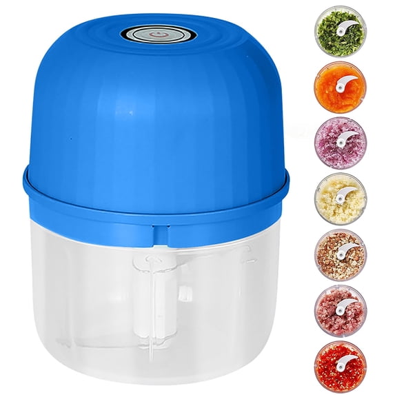 Electric Garlic Chopper USB Rechargeable Mini Food Processor, Portable Garlic Grinder Vegetable Chopper for Onion Ginger Nut Meat, One Touch Kitchen Food Chopper