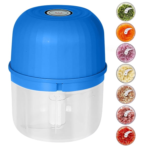 Electric Garlic Chopper USB Rechargeable Mini Food Processor, Portable Garlic Grinder Vegetable Chopper for Onion Ginger Nut Meat, One Touch Kitchen Food Chopper