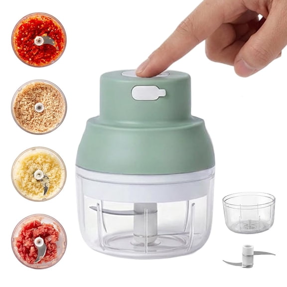 Electric Garlic Chopper with USB Rechargeable Power, 100ml or 250ml Mini Food Processor