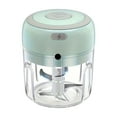thumbnail image 1 of Electric Garlic Masher 8.45 Oz Wireless Portable Food Processor 3 Blade Multi Functional Meat Grinder for Home Kitchen Picnic Green, 1 of 3