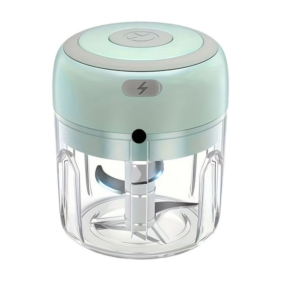 Electric Garlic Masher 8.45 Oz Wireless Portable Food Processor 3 Blade Multi Functional Meat Grinder for Home Kitchen Picnic Green