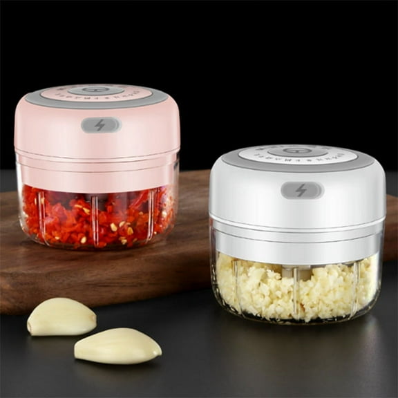 Electric Garlic Masher Mini Chopper Vegetable Chili Mixing Cutting Meat Ginger Masher Machine White