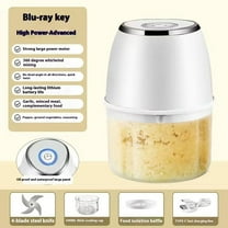 Electric Garlic Masher Mini Meat Grinder 1200mAh Rechargeable Wireless Food Processor 6-Blade Stainless Steel High Speed Induction Safety Lock for Home Kitchen Baby Food Vegetable Chopper