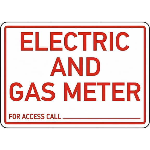 Electric & Gas Meter Sign - 8"x12" Electrical Room Metal Tin Safety Sign for Home Work